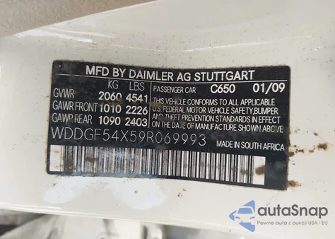 2009 Mercedes-Benz C 300 Luxury/Sport из США, поврежденный, VIN WDDGF54X59R069993